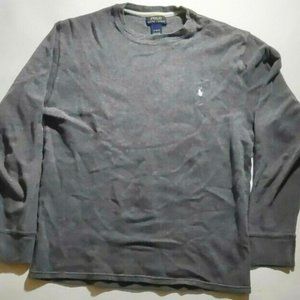 Men's Gray Polo Ralph Lauren Cotton Pullover Knit Sweater Size XL